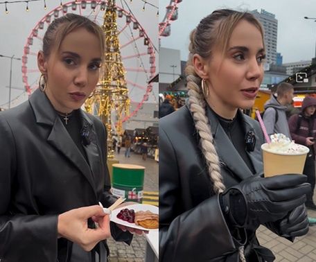 Marianna Schreiber na jarmarku bożonarodzeniowym