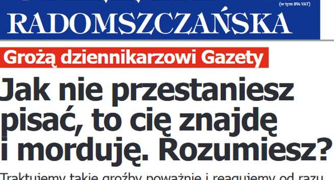 Dziennikarzowi „Gazety Radomszczańskiej” grożono śmiercią. „Traktujemy to bardzo poważnie”