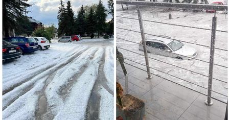 Przerażający widok. Tak wygląda Wolbrom po potężnym gradobiciu