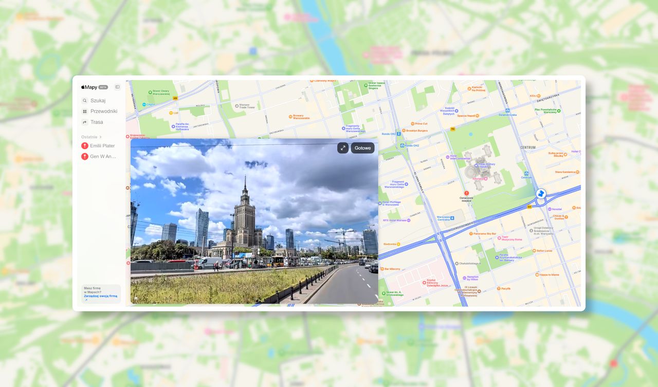 Mapy Apple w przeglądarce. Użyjesz zamiast Street View