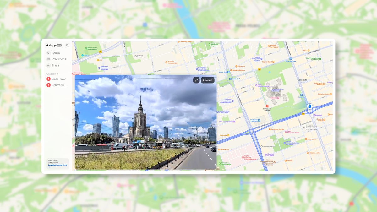 Mapy Apple przy komputerze oferują Look Around