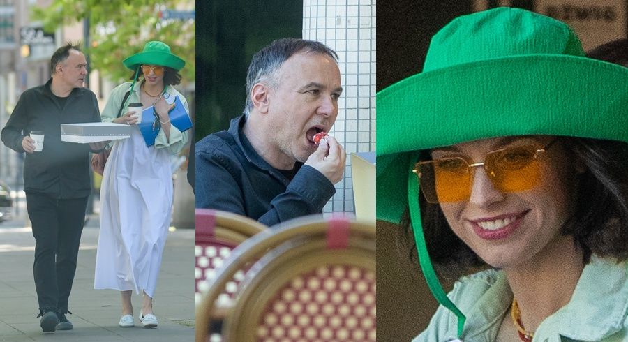 Julia Kamińska z partnerem w kawiarni 