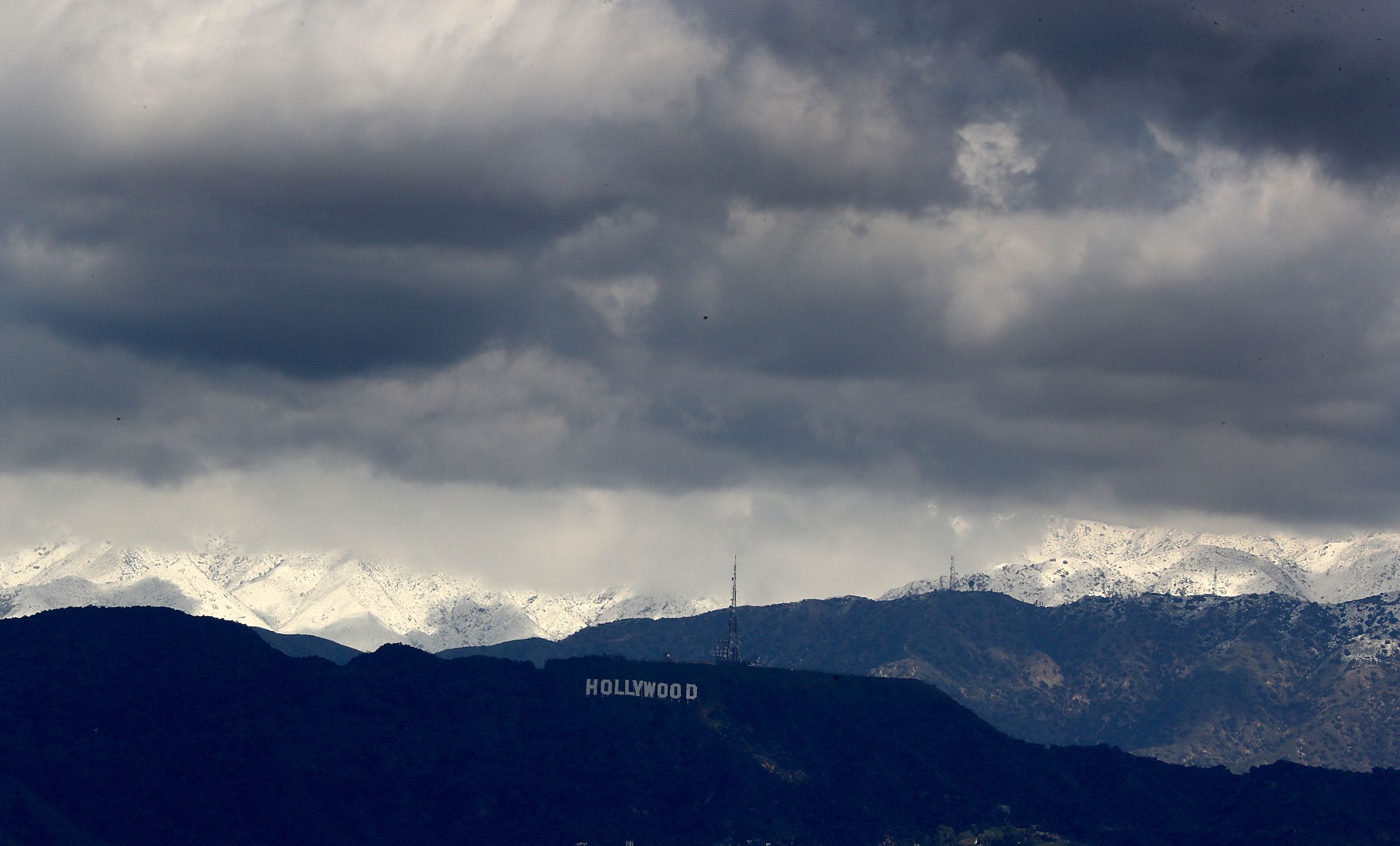 Śnieg pokrył nawet napis "Hollywood"
