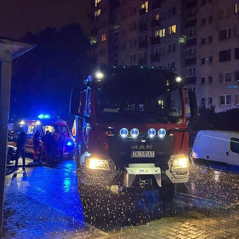 Pożar w bloku przy ulicy Polnej