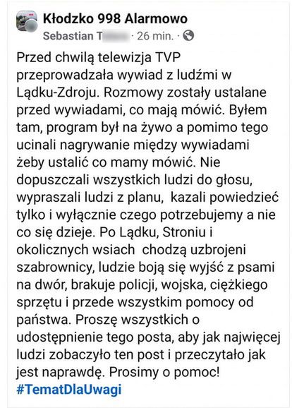 Kontrowersyjny wpis stał się przyczyną zatrzymania Sebastiana T.