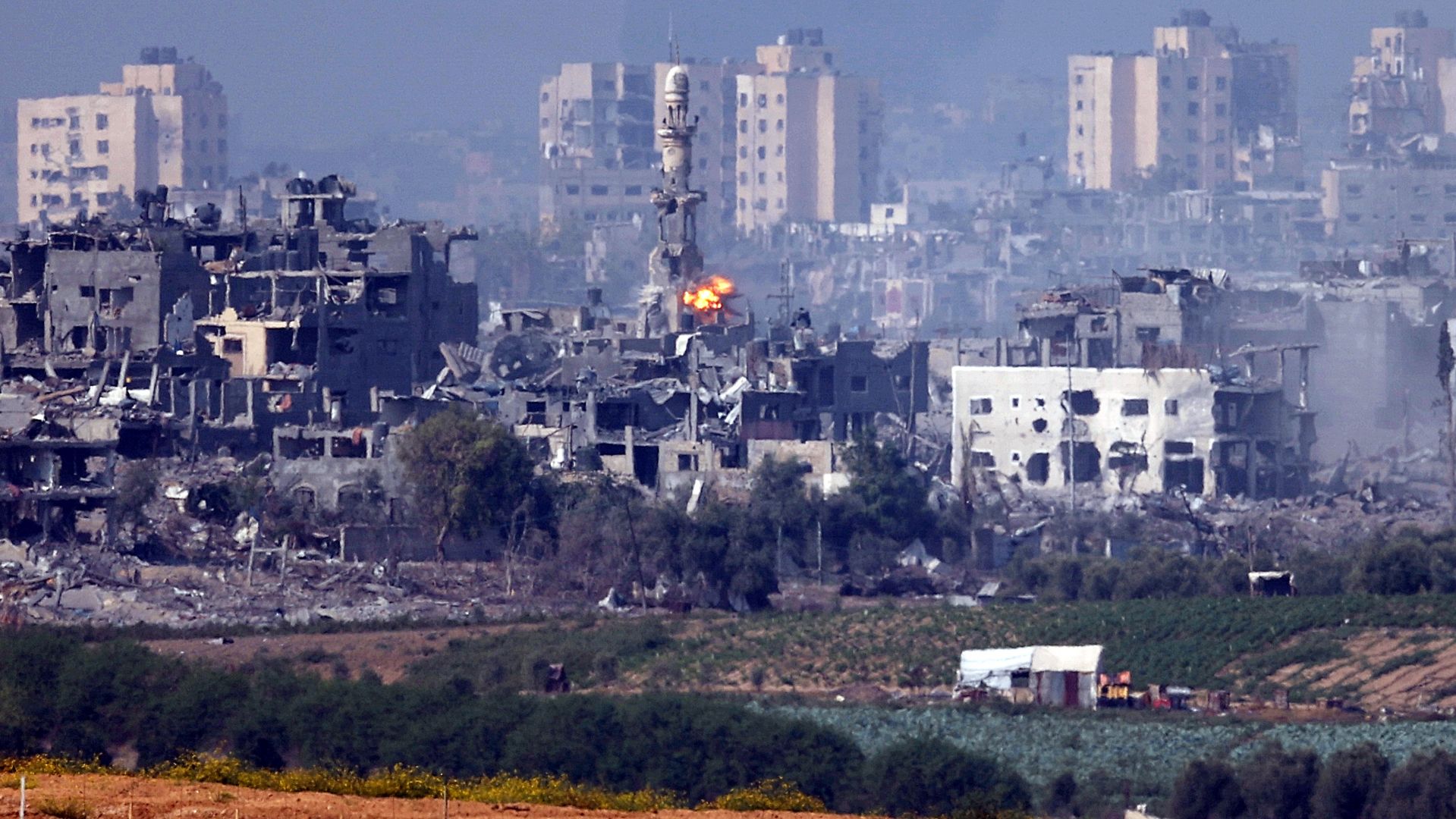 Zniszczenia w Gazie po izraelskich bombardowaniach, 28.10.2023 r.