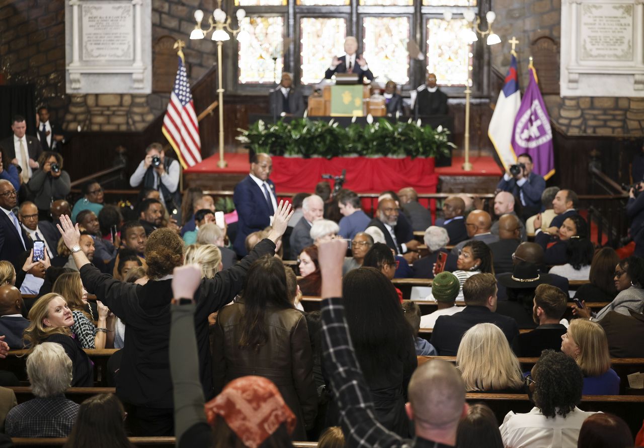 The protesters interrupted Joe Biden's speech.