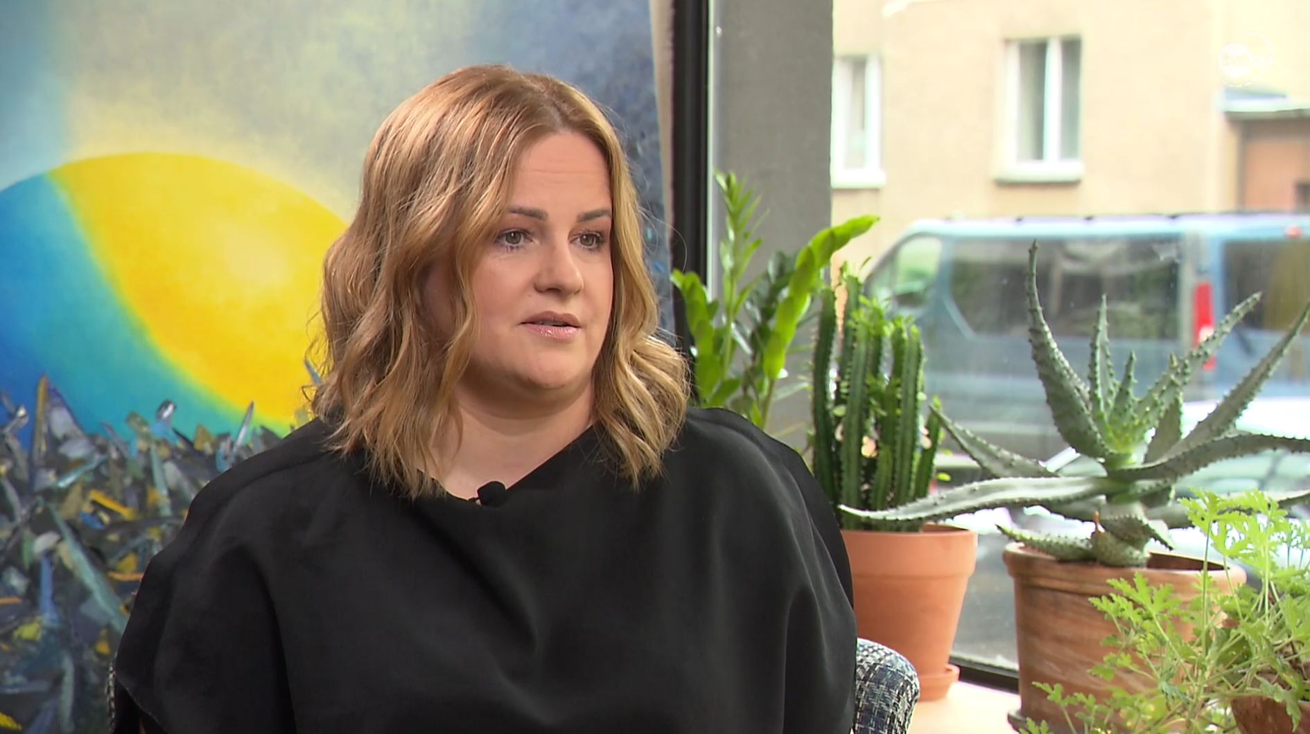 Joanna Kołaczkowska podczas rozmowy (screen TVN24+)