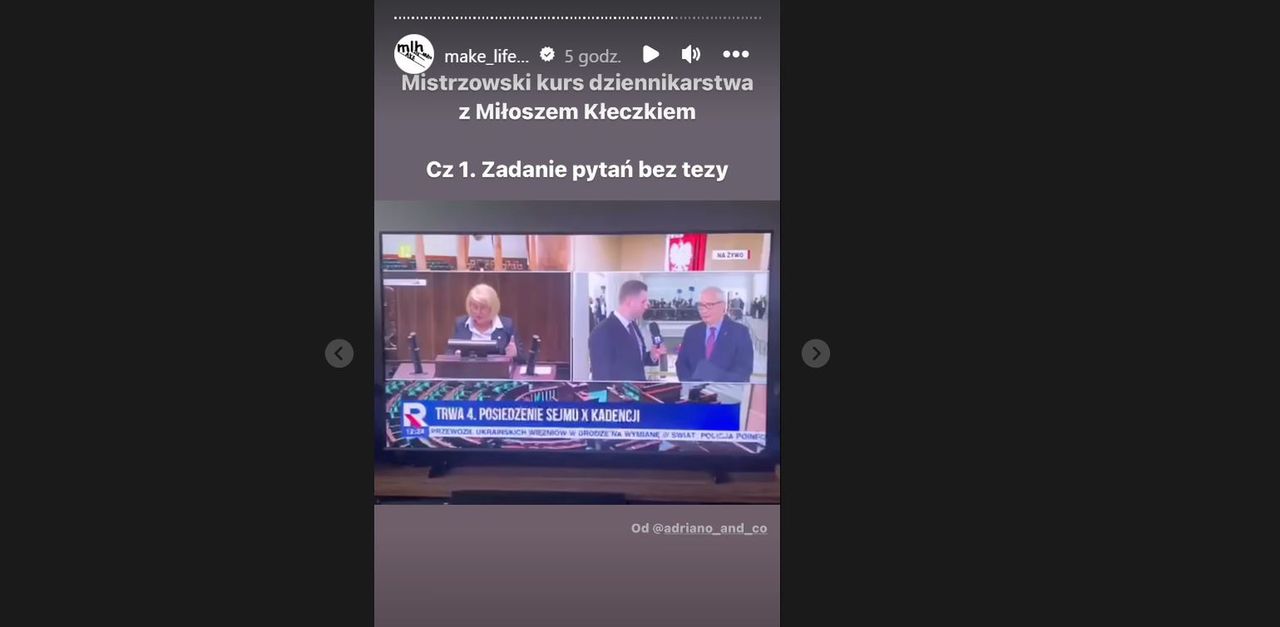 Miłosz Kłeczek w TV Republika 