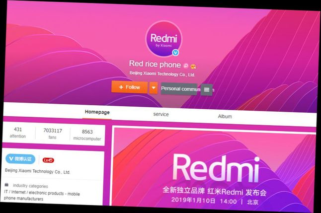 Dedykowany kanał marki Redmi by Xiaomi na chińskim serwisie mikroblogowym Weibo