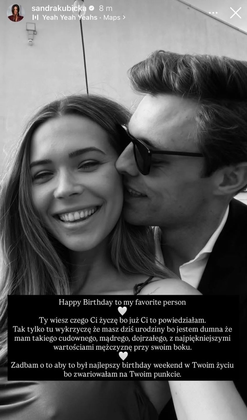 Sandra Kubicka składa ukochanemu WYLEWNE życzenia