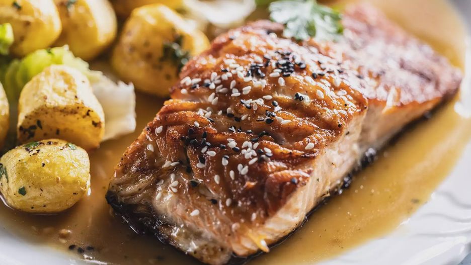 Pieczony łosoś teriyaki