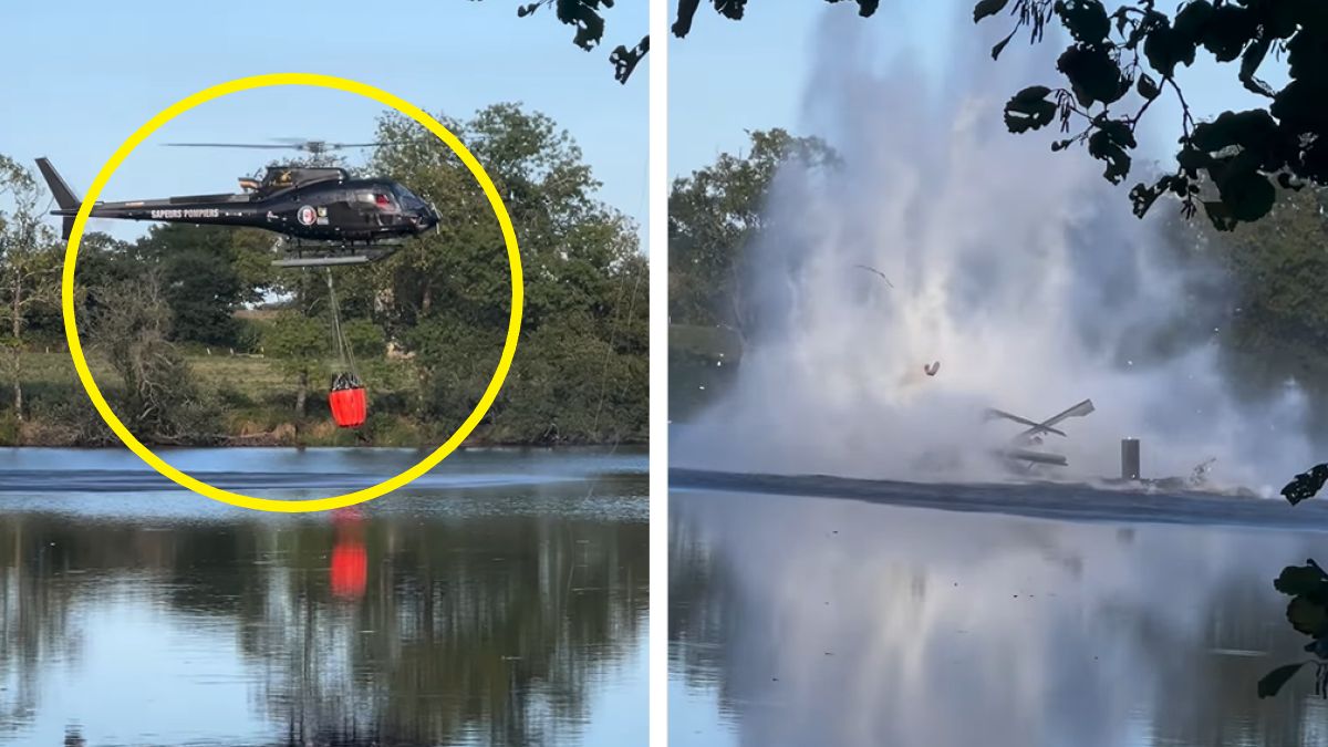 Helikopter runął do stawu