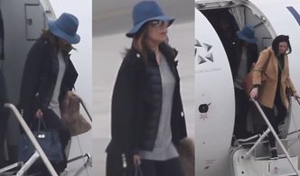 Eva Longoria wysiada z samolotu w Poznaniu