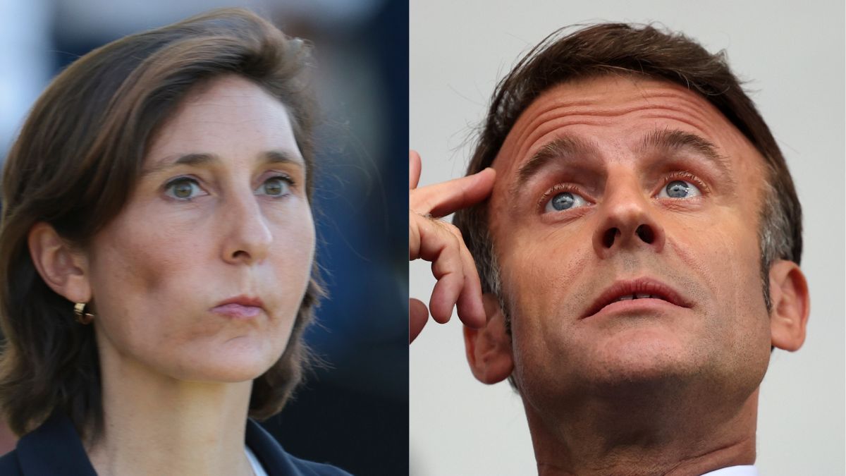 Amelie Oudea-Castera i Emmanuel Macron