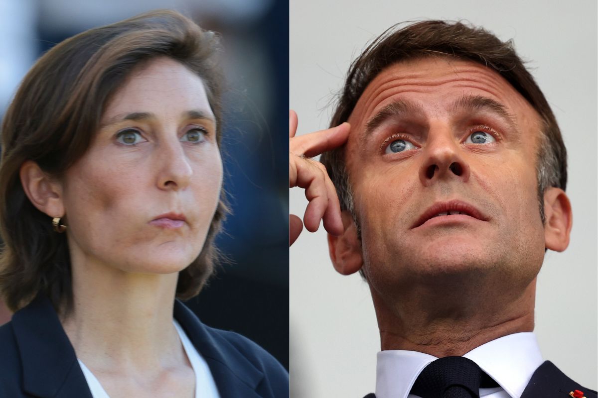 Amelie Oudea-Castera i Emmanuel Macron