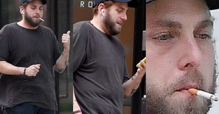 Smutny Jonah Hill pali papierosa w Nowym Jorku. Wraca do starej wagi? (ZDJĘCIA)