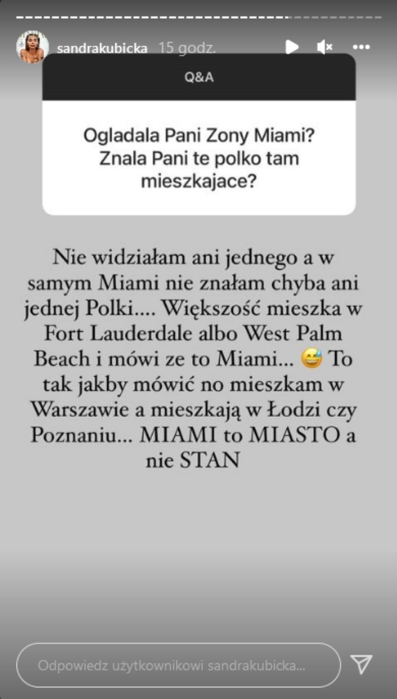 Sandra Kubicka wbija szpilę "Żonom Miami"
