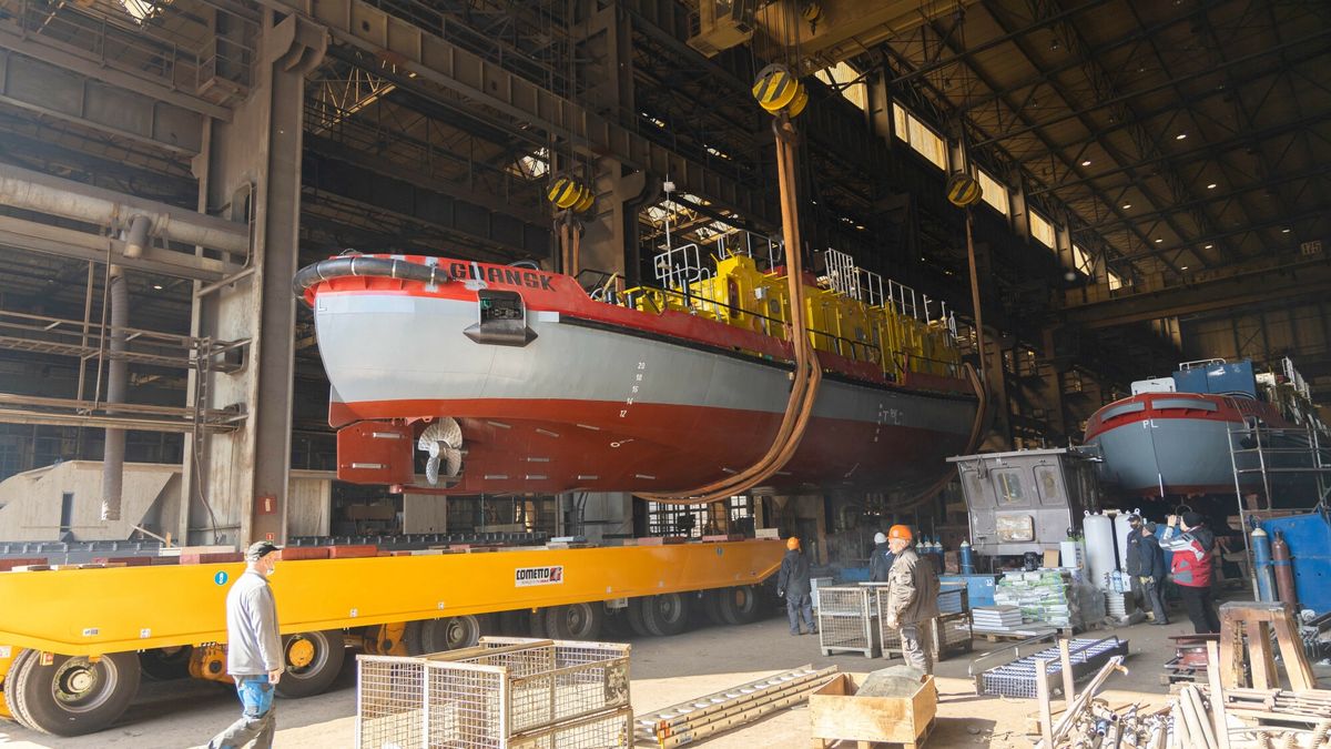 Stocznia Szczeci?ska, wodowanie lodo?amacza Nerpa dla Gda?ska
02.04.2021 Szczecin. Stocznia Szczecinska, wodowanie lodolamacza Nerpa dla Gdanska Fot Sebastian Nowik/REPORTER
Sebastian Nowik/REPORTER