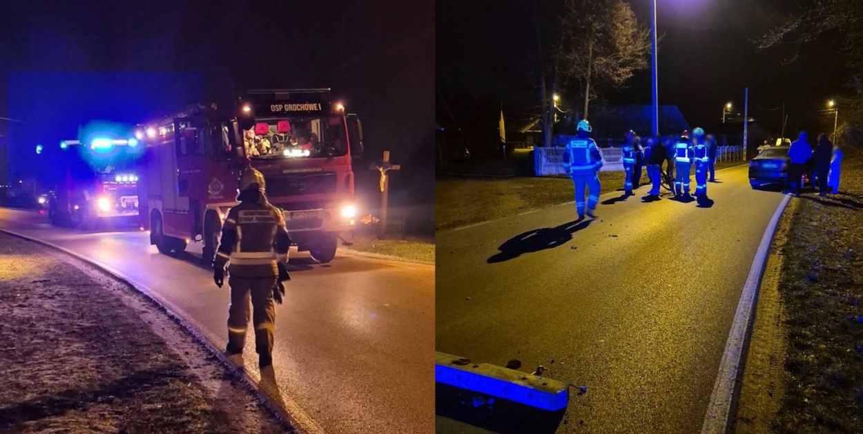 Grochowe: Kierująca osobówką uderzyła w słup