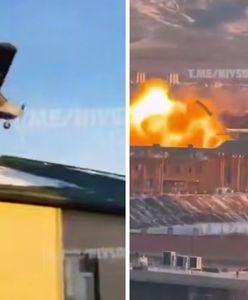 Dron kamikadze nad Groznym. Po chwili potężny wybuch