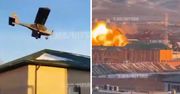Dron kamikadze nad Groznym. Po chwili potężny wybuch
