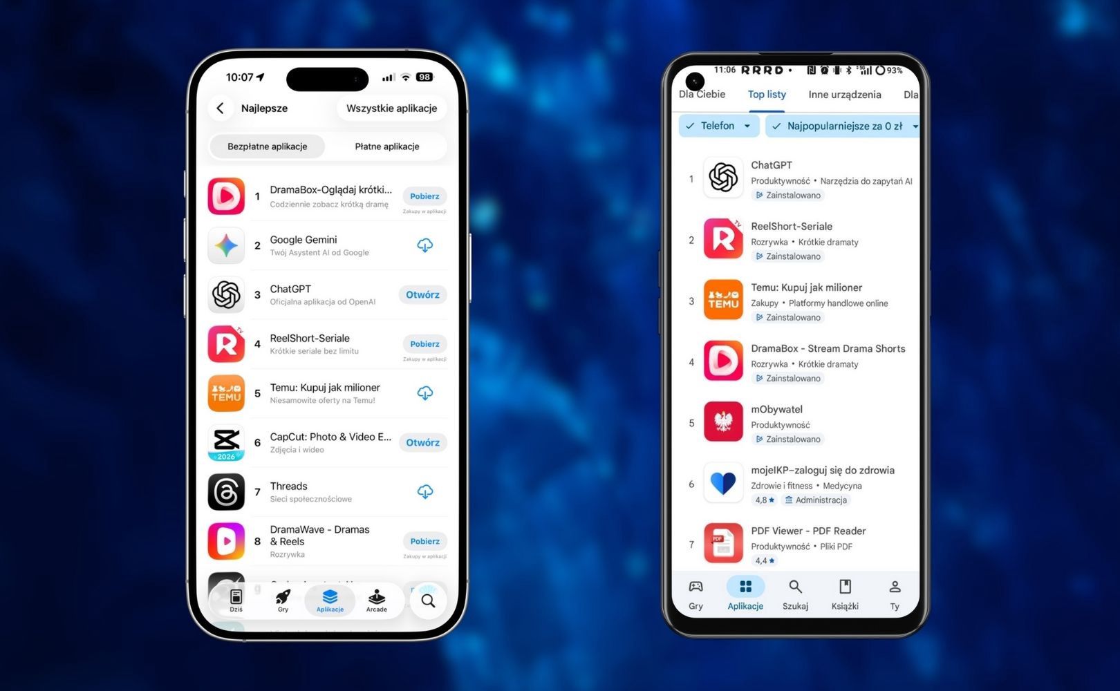 Aplikacje do oglądania seriali pionowych w czołówce