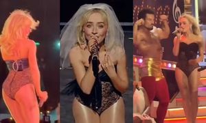 Sabrina Carpenter zagrała koncert w KORONKOWYM BODY. Półnaga wokalistka zachwyciła widzów Coachelli (WIDEO)