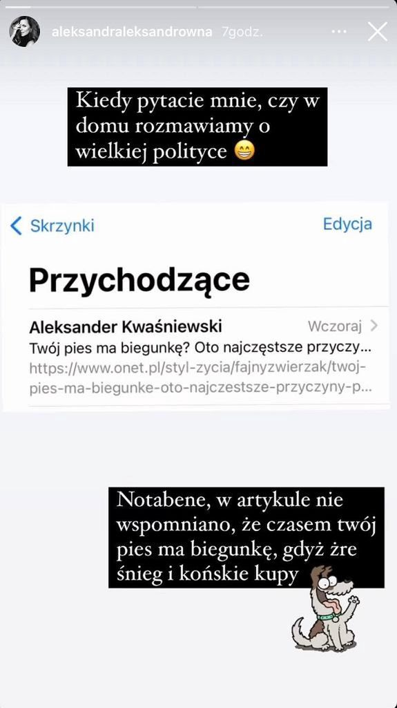 Ola Kwaśniewska pokazała wiadomość od taty