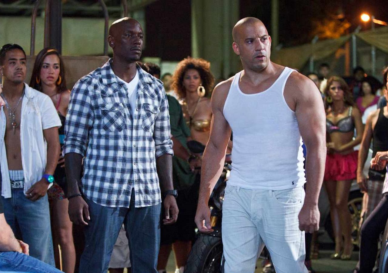 Tyrese Gibson and Vin Diesel in "Fast and Furious"