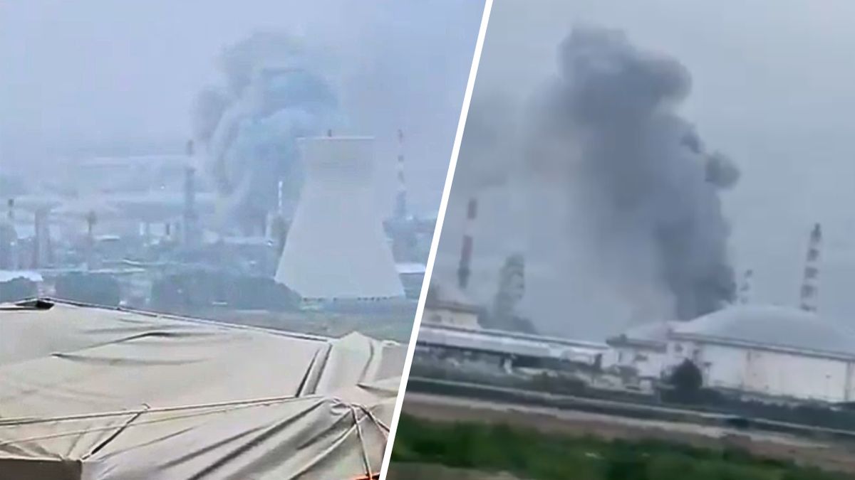 Dym nad rafinerią w Hajfie