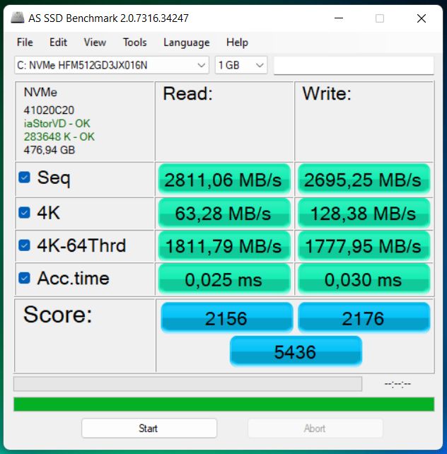 AS SSD Benchmark