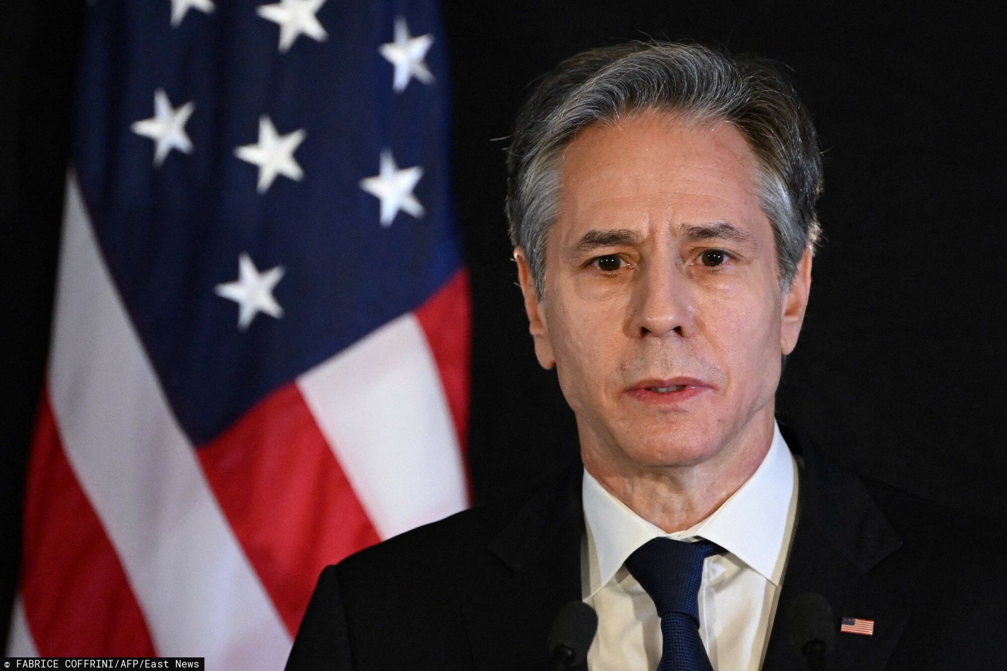 TemporaryUS Secretary of State Antony Blinken gives a press conference in Geneva on January 21, 2022 following a meeting with Russian Foreign Minister. - Washington and Moscow's top diplomats agreed at high-stakes talks to keep working to ease tensions over Ukraine. (Photo by Fabrice COFFRINI / AFP)FABRICE COFFRINI
