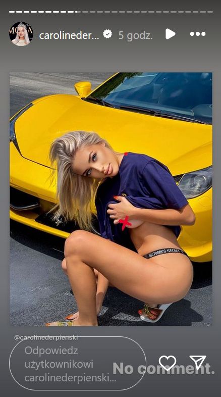 Caroline Derpienski pokazuje wyrozbierane zdjęcia i psioczy na modelki z Instagrama