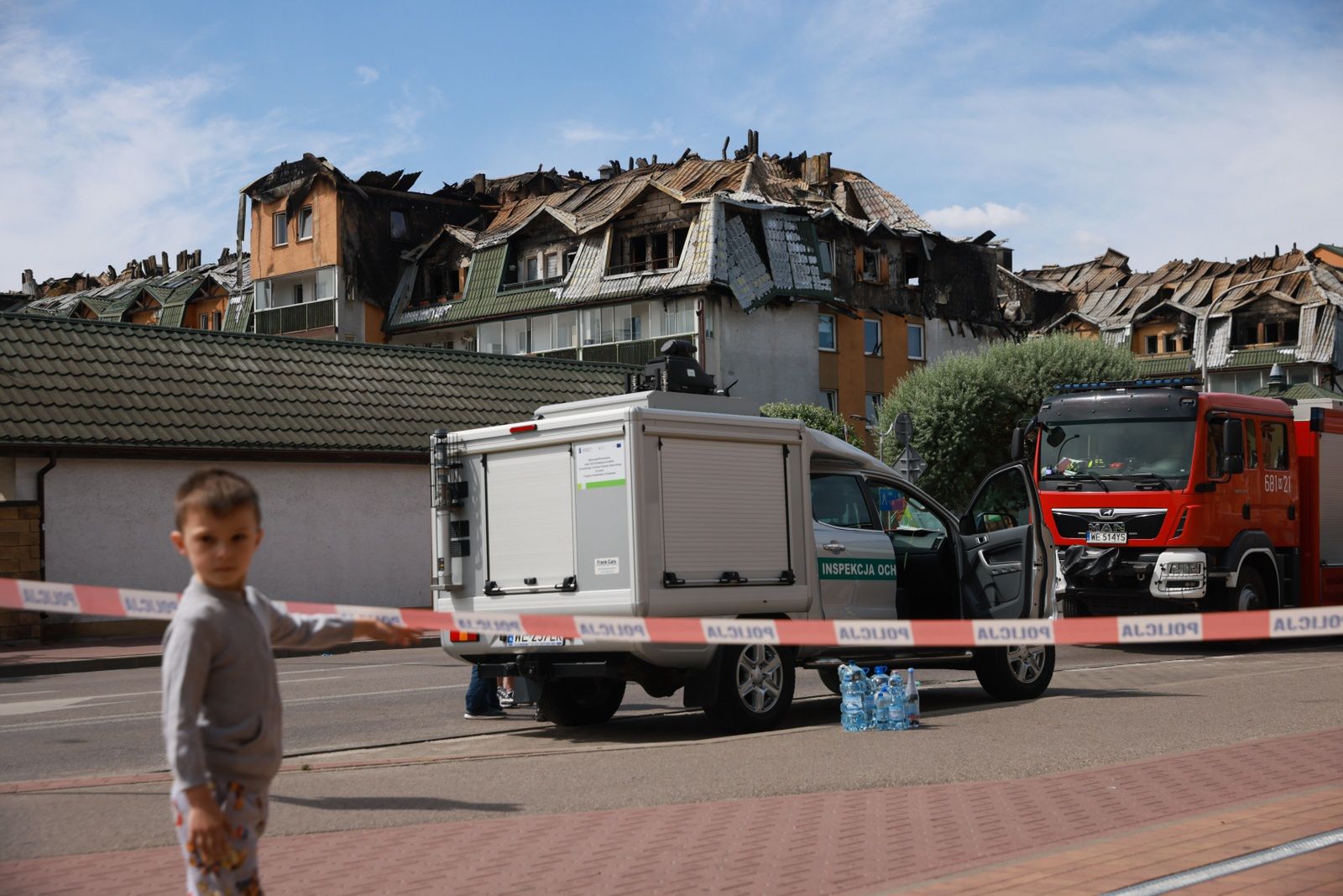 Spalone budynki mieszkalne w Ząbkach
