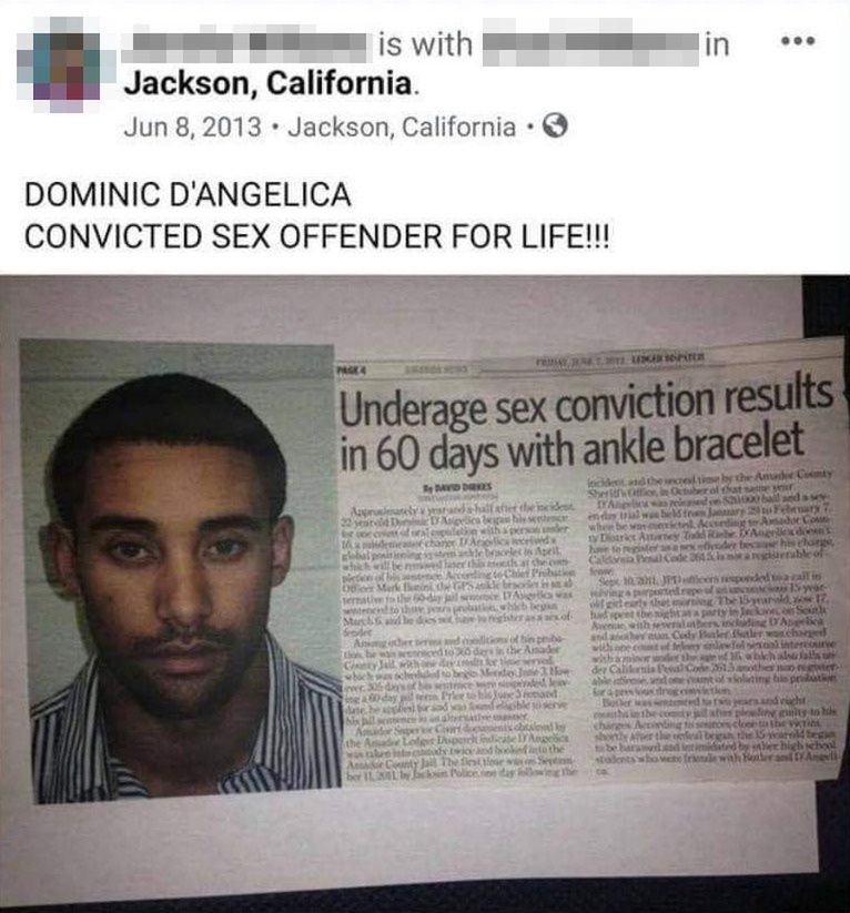 Dominic D'Angelica w rejestrze przestępców seksualnych. Fundacja komentuje