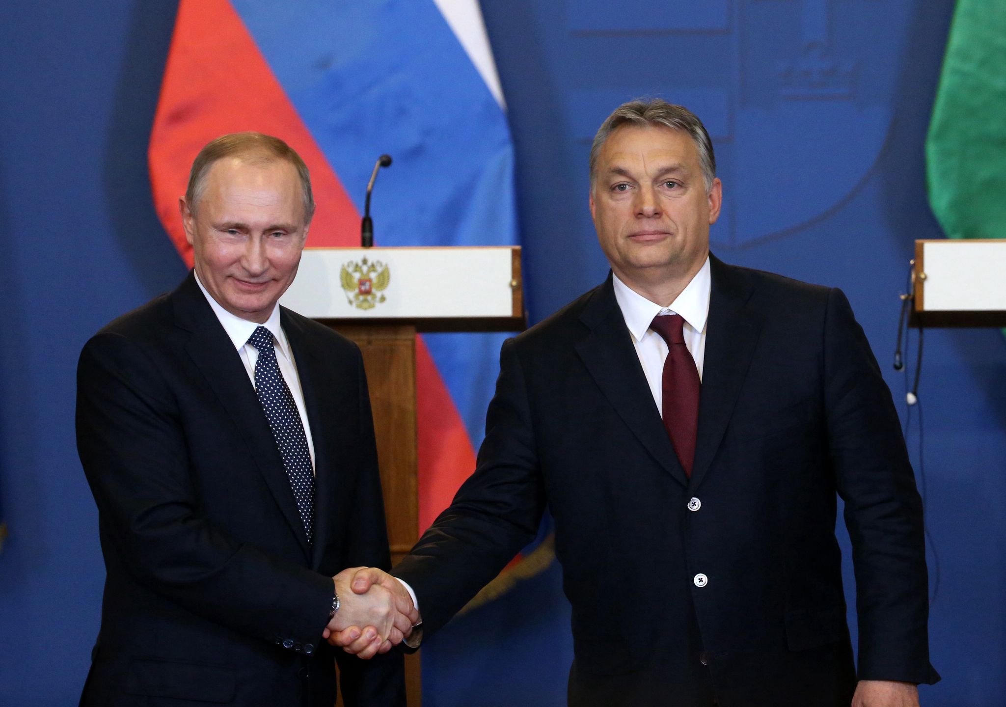 Prezydent Rosji Władimir Putin i premier Węgier Viktor Orban. Węgierski przywódca umiejętnie balansuje między Brukselą a Moskwą