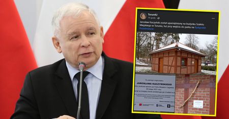 Kaczyński "upamiętniony" w Toruniu. "Ku pamięci męża stanu"