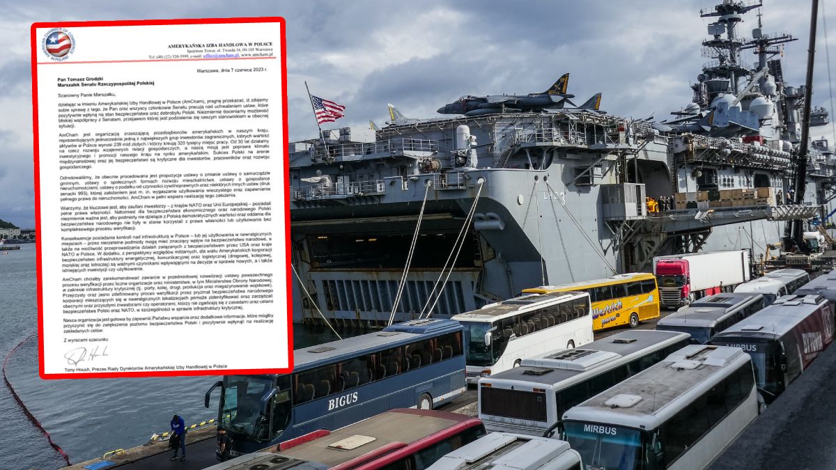 Amerykański okręt USS Kearsarge w porcie w Gdyni w 2022 roku. To właśnie m.in. o porty chodzi w liście adresowanym do marszałka Senatu Tomasza Grodzkiego