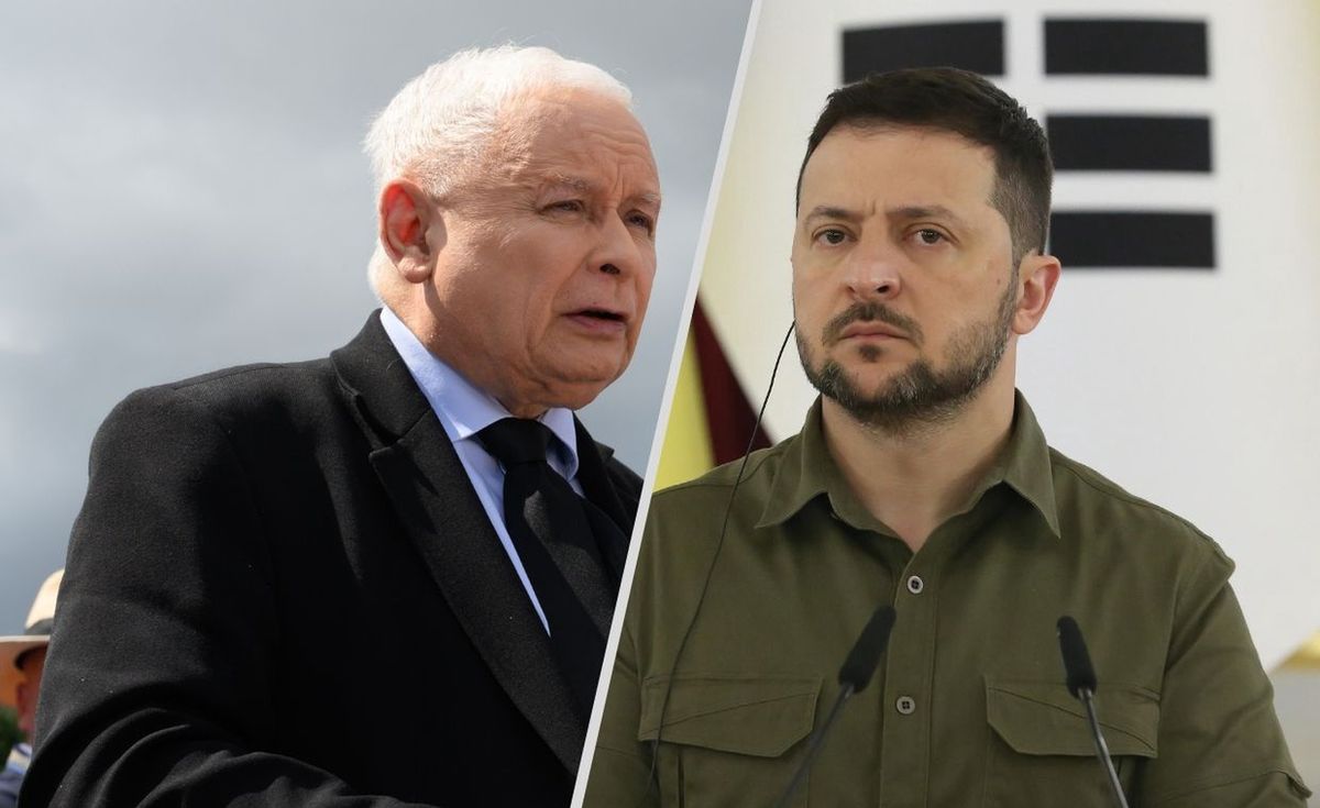 Jarosław Kaczyński i Wołodymyr Zełenski