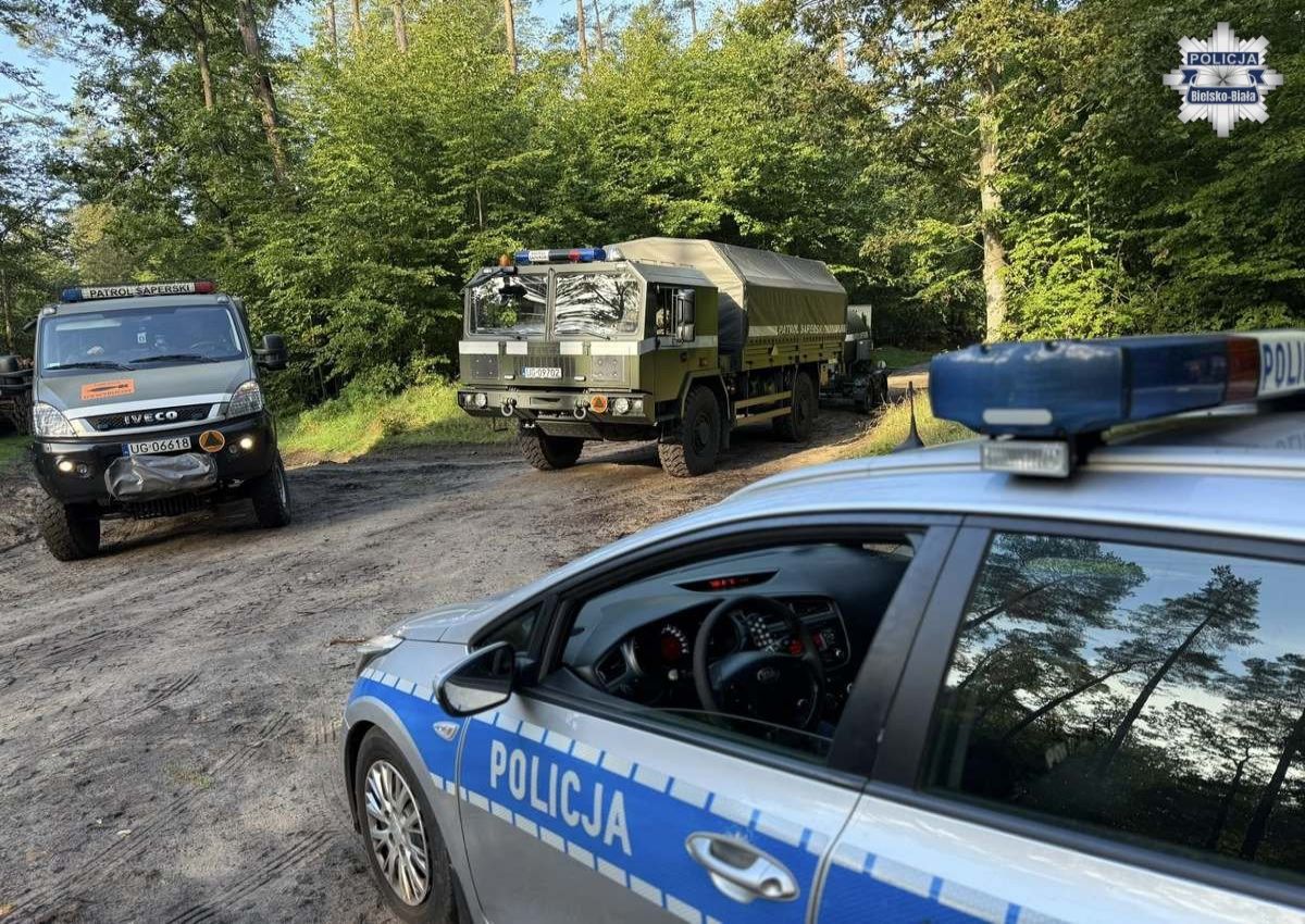 Zauważył je w potoku. Akcja policji i saperów w Bielsku-Białej
