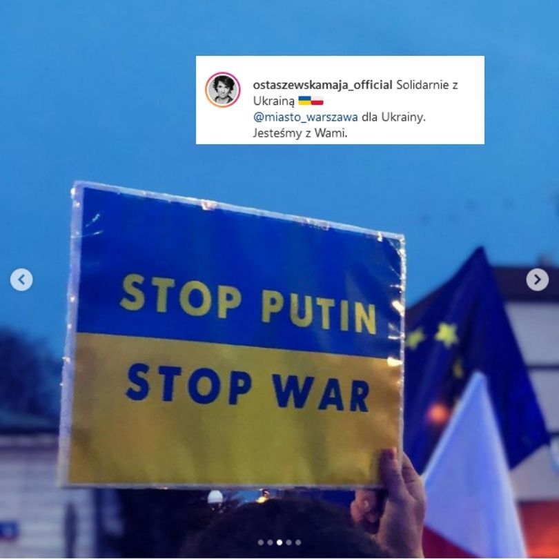 Znani protestują pod ambasadą Rosji w Warszawie