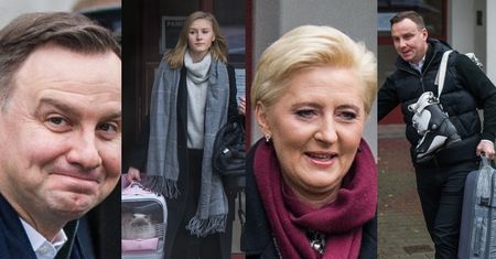 Andrzej Duda z żoną, córką i kotką Cinką wyjeżdża z Krakowa (ZDJĘCIA)