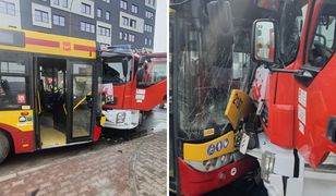 To był moment. Na nagraniu widać potężne uderzenie w autobus