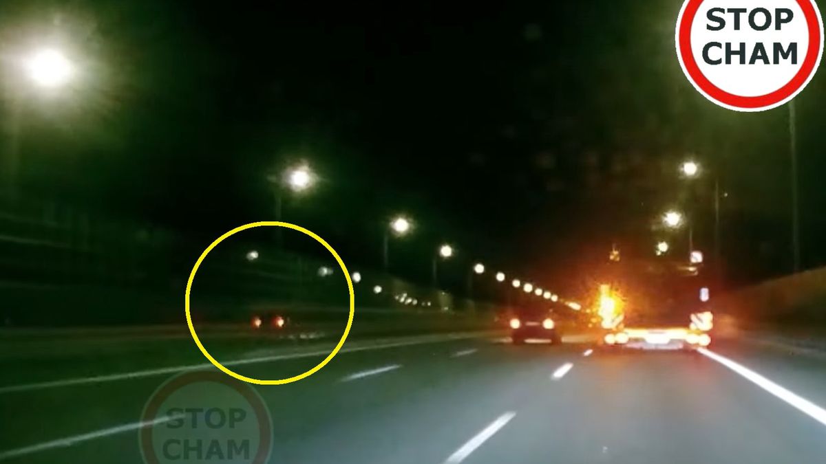 Samochód jechał pod prąd na autostradzie 