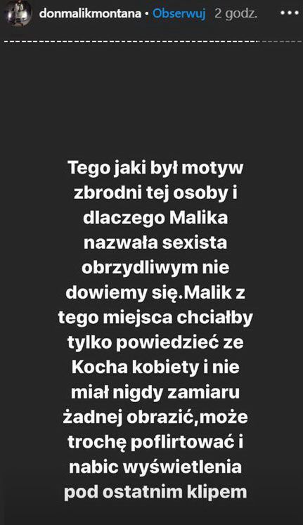 Malik Montana i Oliwia Trybus na Instagramie