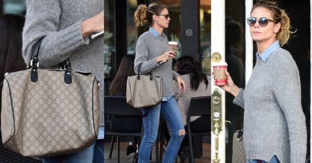 Heidi Klum z torebką Gucci