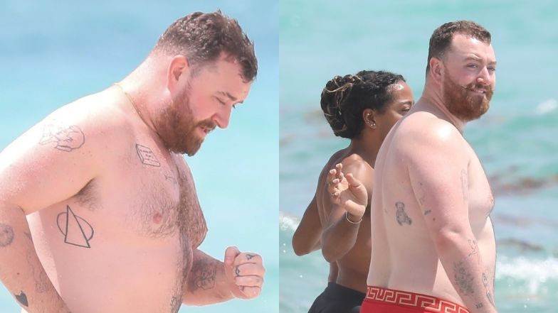 Sam Smith relaxes on the beach. Paparazzi photos