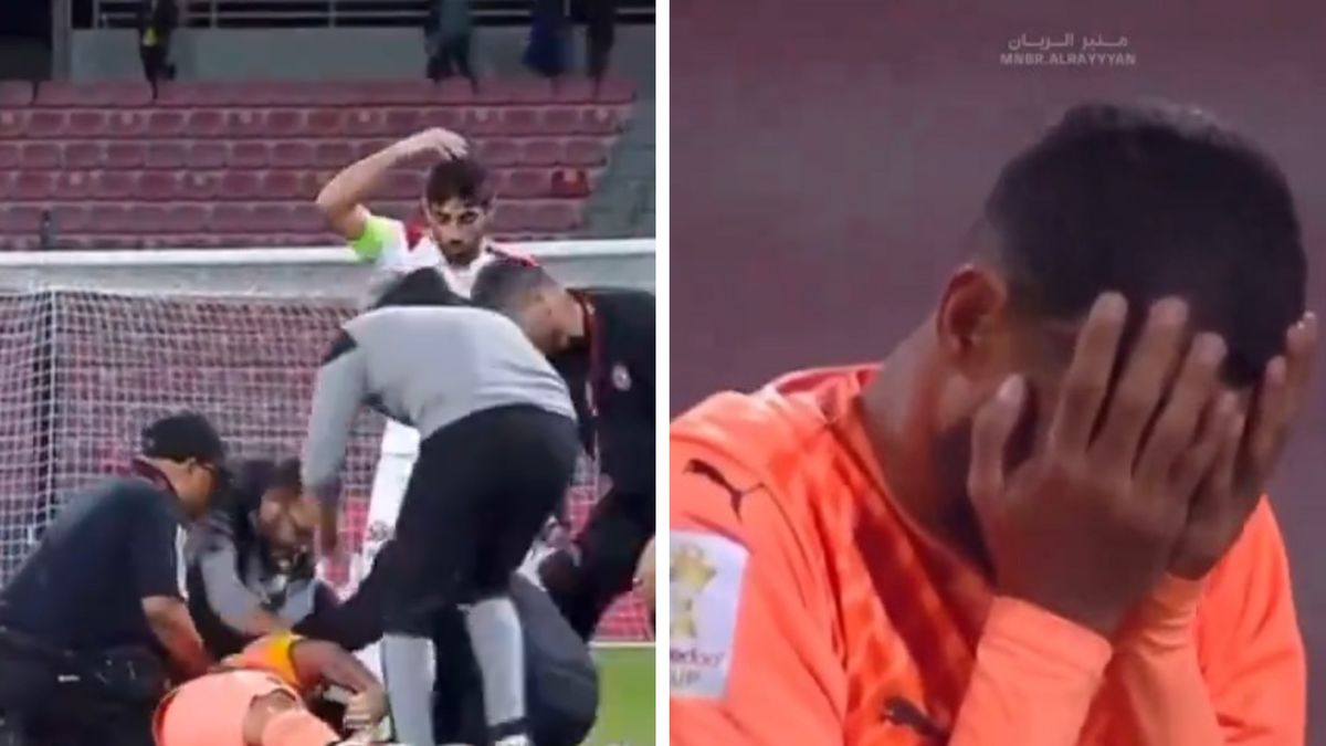 Na zdjęciu: szokujące sceny na meczu w Katarze