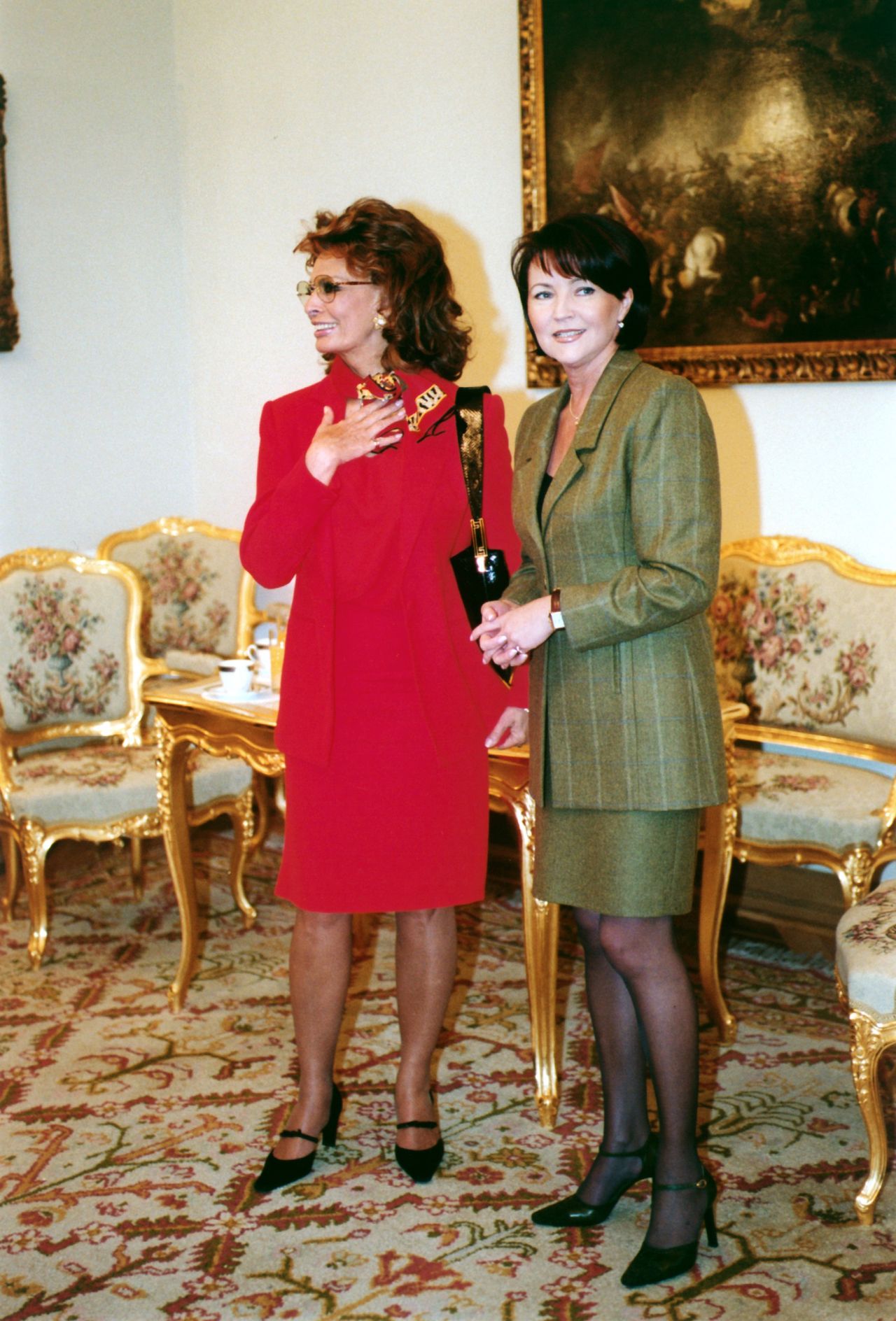 Sophia Loren i Jolanta Kwaśniewska w 2001 r. 